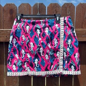 Crown & Ivy Pink and Blue Mini Skirt
